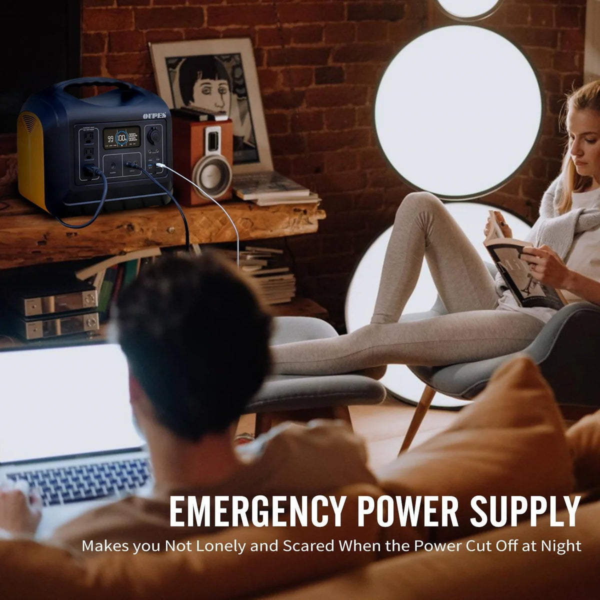 OUPES Portable Power Station 1488Wh 1800W With 2 x 100W Panels