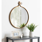 Modern Round Wall Mirror With Decorative Metal Frame