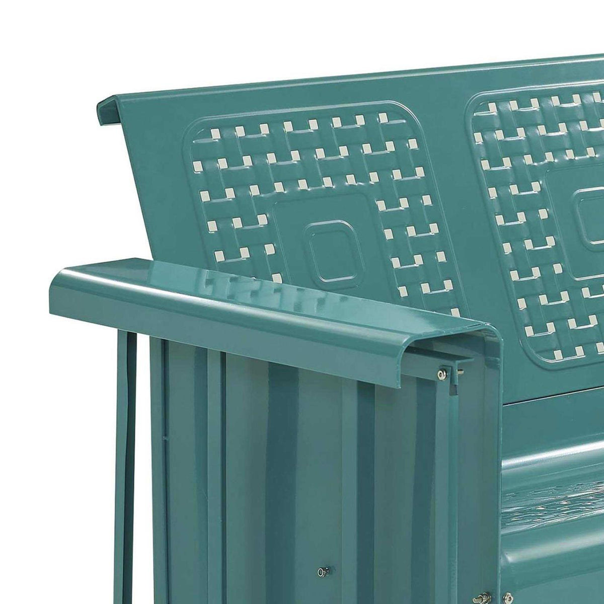 Crosley Outdoor Metal Loveseat Glider, Turquoise, 32.5in H x 48.75in W x 28in D - Bates