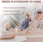 Tiny Land 5-in-1 Pikler Triangle Climbing Set With Slide And Arch - TLTGPT001