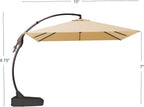 Grand Patio 10x10 ft Deluxe Aluminium Offset Umbrella With Base, Champagne - Napoli