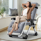 NAIZEA Zero Gravity Chair With Removable Cushion, Cup Holder, and Black Color