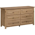 Sauder Hillmont Farm 6-Drawer Dresser, Timber Oak, 18.58in D x 58.66in W x 31.81in H