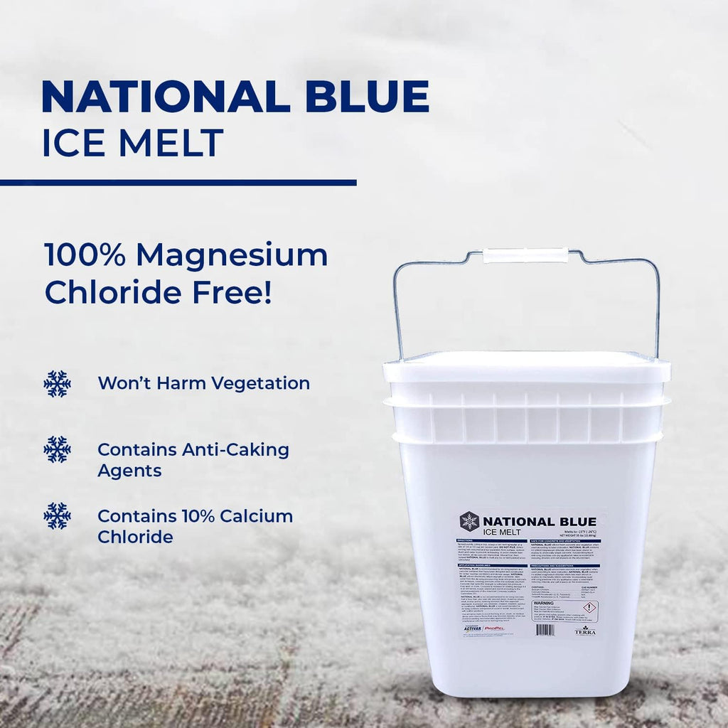 National Blue Ice Melt And Snow Salt 50lb Bucket