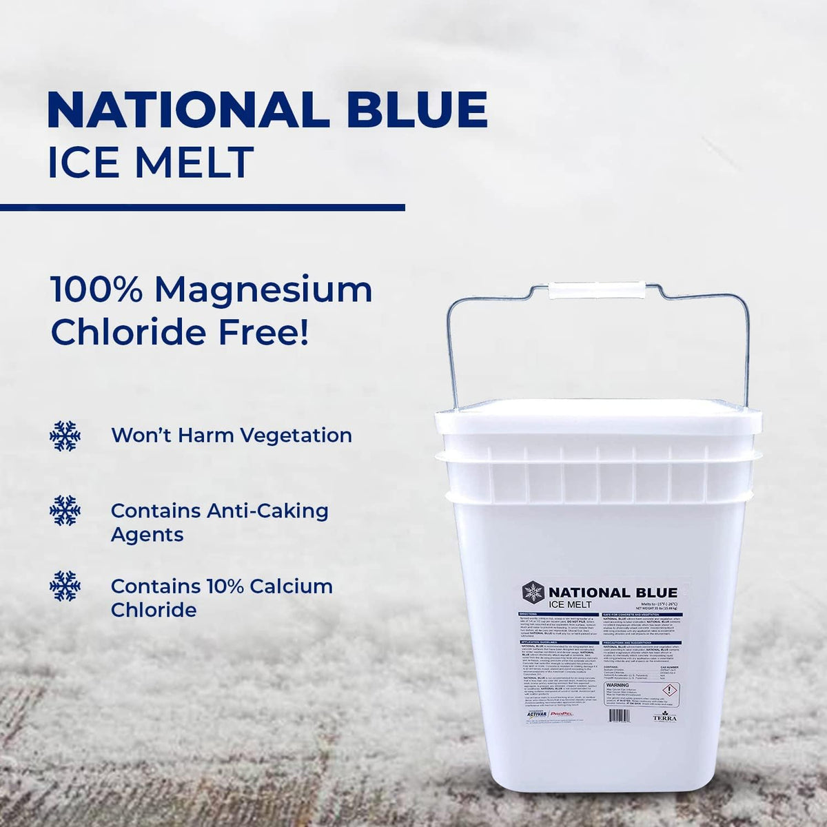 National Blue Ice Melt And Snow Salt 50lb Bucket