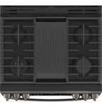 GE APPLIANCES Profile 30in Smart Slide-In Front-Control Gas Range, Black Stainless - PGS930BPTS