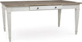 Signature Design by Ashley Rectangular Dining Table With Storage, White & Light Brown, 36in W x 66in D x 30.25in H - Skempton