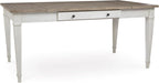 Signature Design by Ashley Rectangular Dining Table With Storage, White & Light Brown, 36in W x 66in D x 30.25in H - Skempton