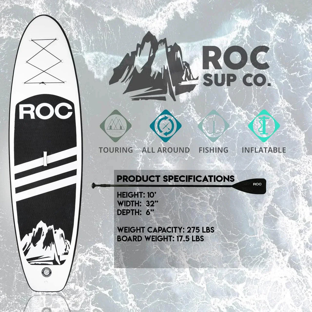 ROC Inflatable Stand-Up Paddle Board With Anti-Slip Comfortable Deck