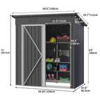 UFORIC Outdoor Storage Shed, 5 x 3 ft, Dark Gray