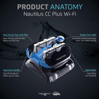 Dolphin Robotic Pool Vacuum Cleaner For Pools Up To 33 ft, Wall Climbing - Nautilus CC 99996113-US