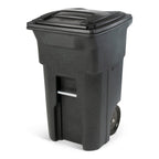 Toter 64-Gallon Greenstone Trash Can With Quiet Wheels And Lid