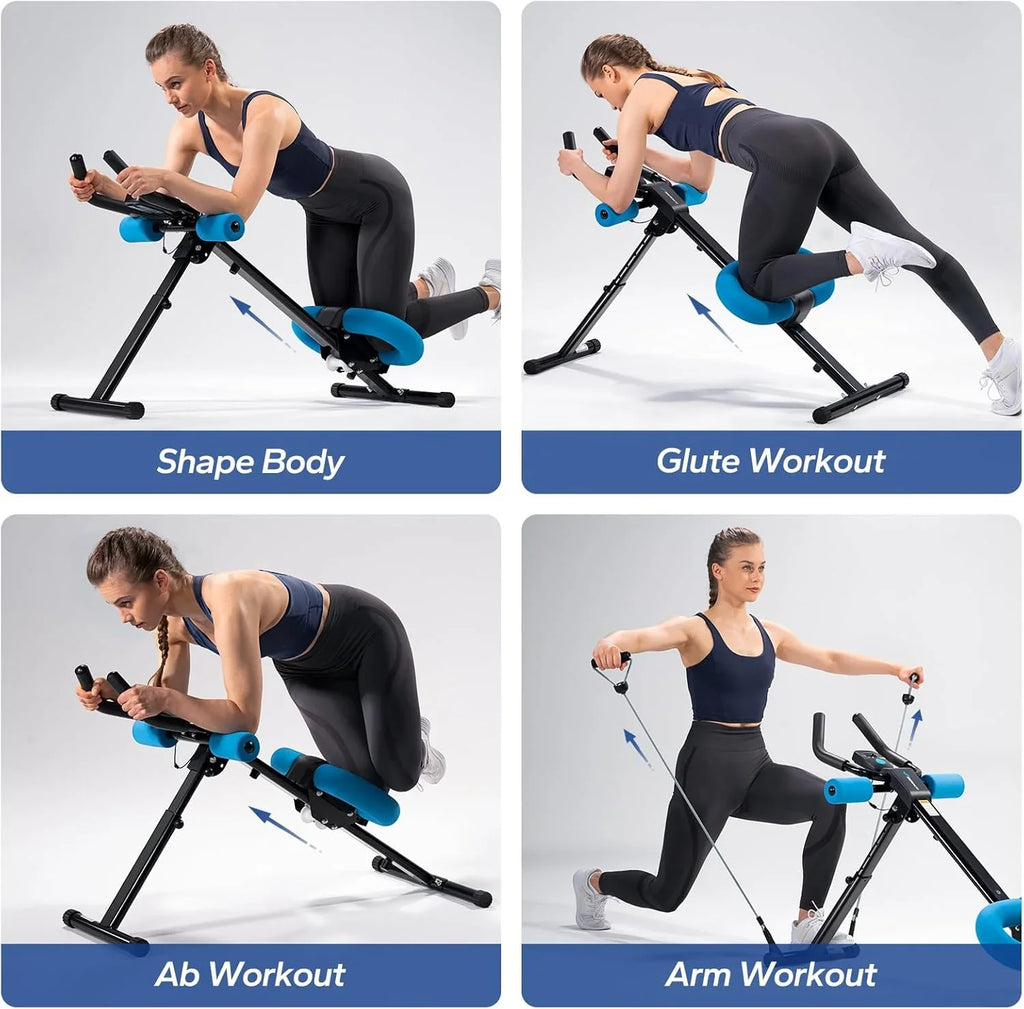 MERACH Adjustable Foldable Ab Trainer With Knee Protection, Pink - MR-2314