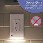 SnapPower GuideLight 2 Duplex LED Night Light Outlet Wall Plate, 6 Pack, White