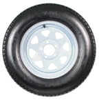 Trailer Tires On Rims ST205/75D15 Load Range C 5 Hole White Spoke - 2-Pack