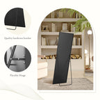 Full-Length Floor Mirror With Stand, Aluminum Alloy Frame - 71x30