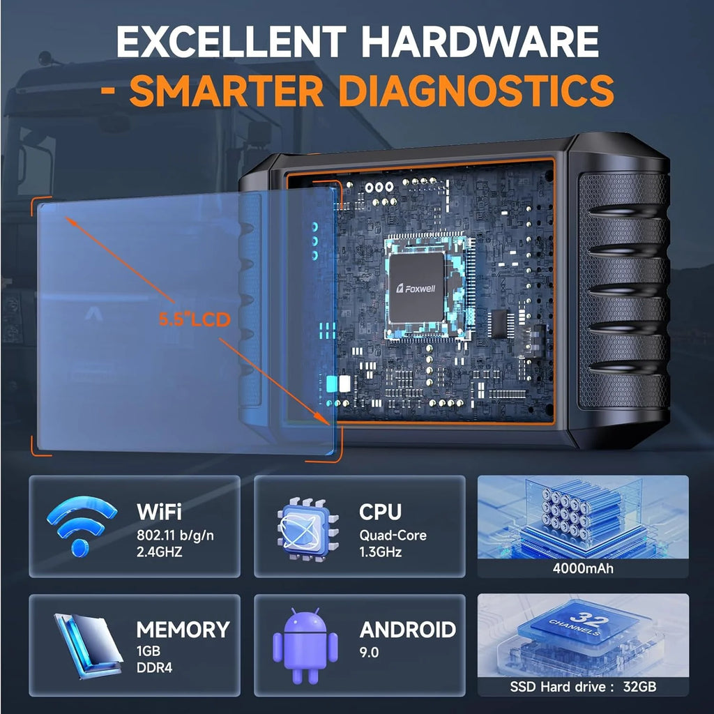 Heavy Duty Truck Diagnostic Scanner With DPF Regen And Injector Cutoff - HD500