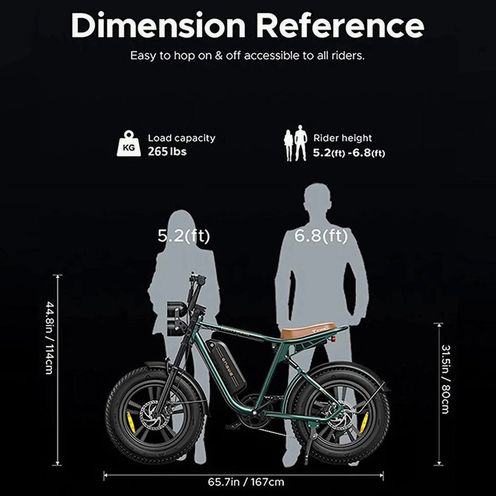 AKEZ Retro Electric Bike 1000W, 28 mph, 94 Miles, 20 inch x 4.0 inch Fat Tires