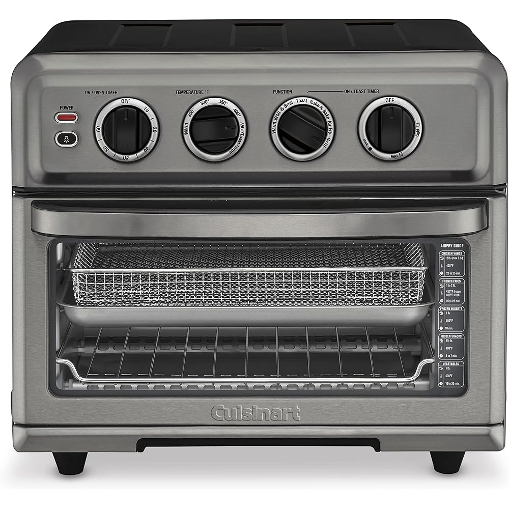 Cuisinart Air Fryer Toaster Oven With Grill, 1800W, 0.6 Cubic Feet, Black - TOA-70BKS