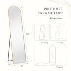 Full-Length Floor Mirror With Stand, Aluminum Alloy Frame - 71x30