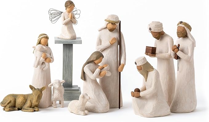 Willow Tree Nativity Figures With The Three Wisemen Plus Angel - 11-Piece Set