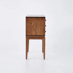 Walnut Ash Wood Chest Cabinet With 3 Drawers, 23.6 x 14.2 x 31.5 in