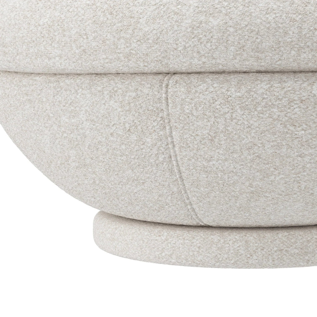 Hillsdale Boulder Upholstered Swivel Storage Chair, Ash White
