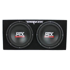 MTX TNE212D 12-Inch Subwoofer Enclosures 2-Pack With Planet Audio AC1500.1 Amplifiers 2-Pack And Soundstorm AKS8 Amp Wire Kit