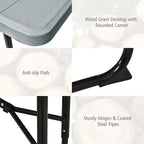 4-Person Folding Picnic Table Bench Set, 59 in x 54 in x 28.5 in - Steel And HDPE