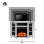 45 inch Industrial Corner Electric Fireplace TV Stand Console Table - 17 Electric Fireplace