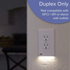 SnapPower GuideLight 2 Duplex LED Night Light Outlet Wall Plate, 6 Pack, White