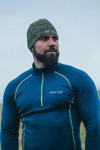 Merino Wool Beanie, Green Heather - Snowy