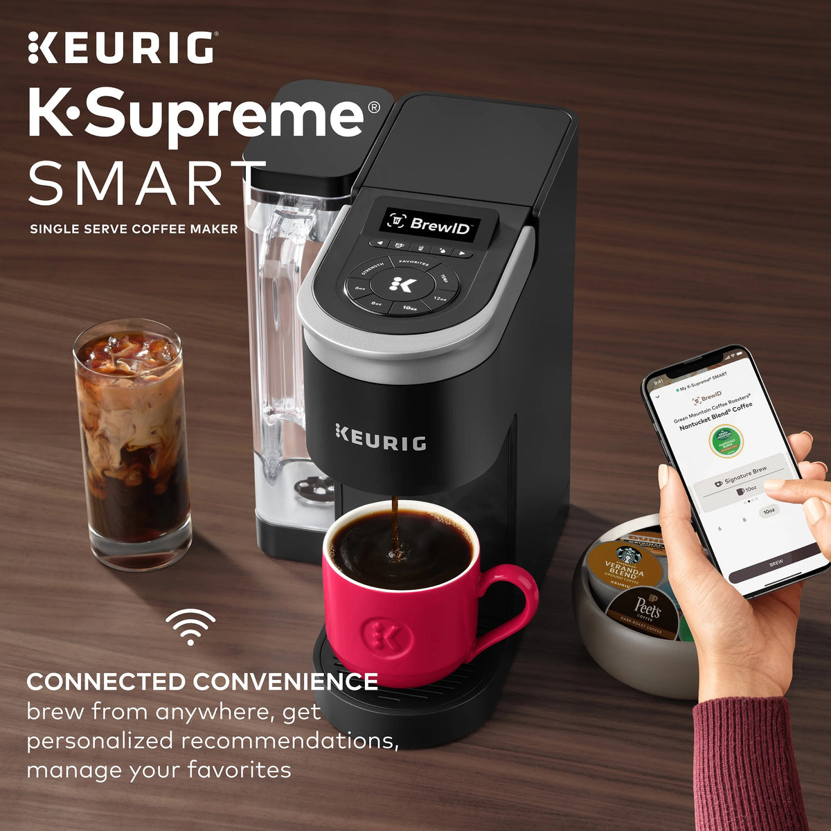 Keurig K-Supreme SMART Coffee Maker, 6-12 oz, Black - K-Supreme SMART