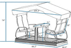 Purple Leaf 4-Person Outdoor Glider Bench Set With Glass Table, 6.1 Feet x 7.3 Feet x 3.7 Feet