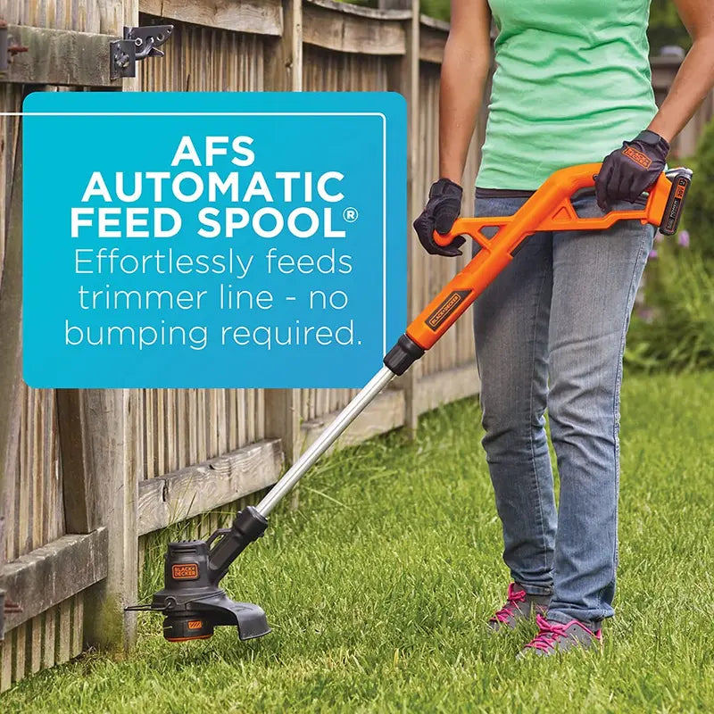 BLACK+DECKER 20V MAX Cordless 10-Inch Trimmer/Edger Kit With AFS And Adjustable Height - LST200