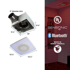 Broan-NuTone ChromaComfort Bathroom Exhaust Fan With LED Light And Bluetooth Speaker, 110 CFM