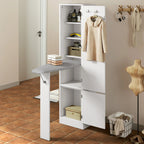 Uforic Ironing Board Storage Cabinet With Foldable Board, Support Leg, White