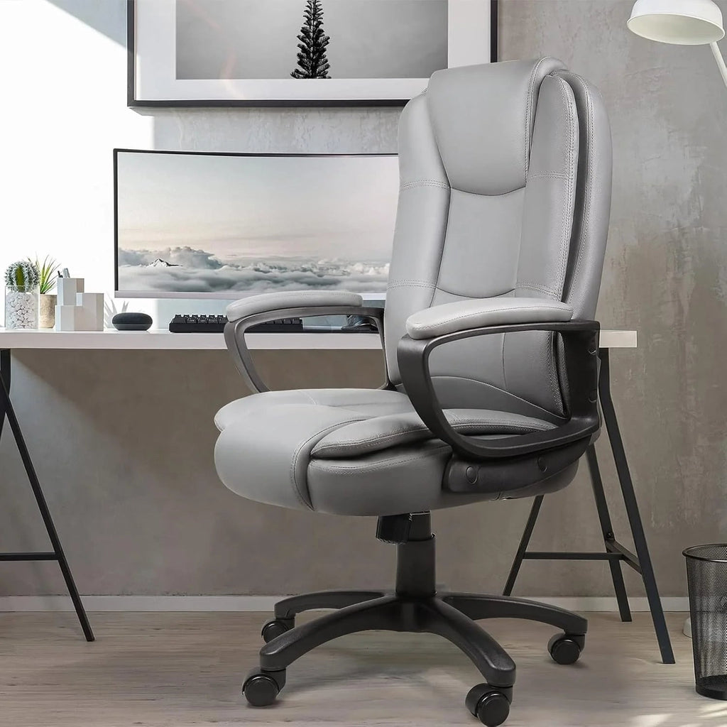 High-Back Ergonomic Leather Executive Office Chair, 400 lb Capacity