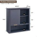 Bathroom Wall Cabinet With Adjustable Shelf, 7.6 in D x 23.2 in W x 24 in H