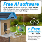 sainlogic Smart Bird Feeder With 1080P Camera, 2.5L Capacity, Light Blue - Smart Bird Feeder With Camera-1