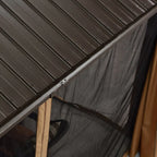 Aluminum Patio Gazebo 16 Ft. W x 12 Ft. D - Dark Brown