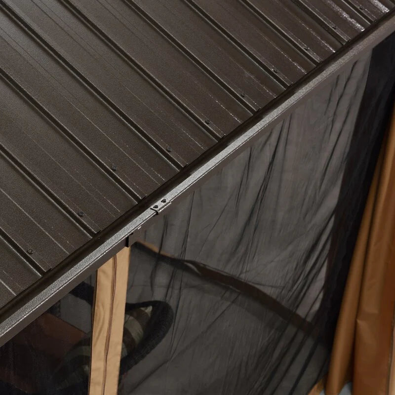 Aluminum Patio Gazebo 16 Ft. W x 12 Ft. D - Dark Brown