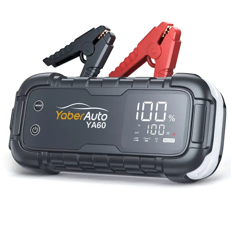 YaberAuto Car Battery Jump Starter 6000A, 26800mAh, 45W, 600 Lumens - YABERAUTOYA60