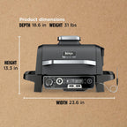 Ninja 7-in-1 Portable Electric Outdoor Grill And Smoker With Thermometer, Grey - OG751BRN