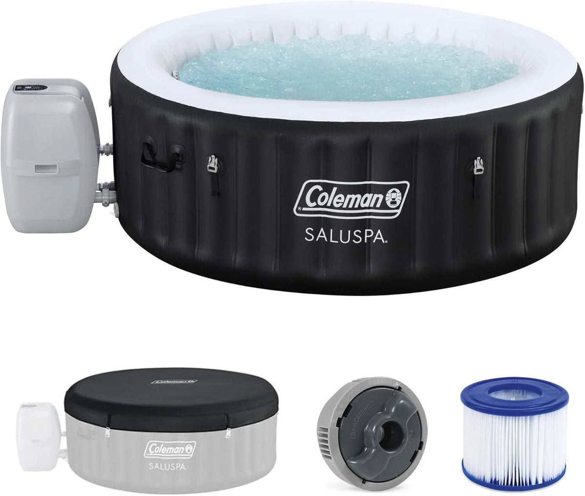 Coleman SaluSpa Inflatable Hot Tub, 2-4 Person, 177 Gallons, Black - Miami