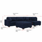 Thomasville Miles Fabric Sectional With Storage Ottoman, 3 Piece, Blue Or Gray
