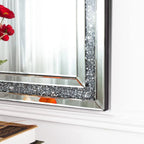 SHYFOY Rectangle Decorative Wall Mirror With Crushed Diamond, Silver