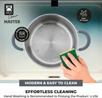 BRA COOKWARE 9-Piece Stainless Steel Cookware Set With Silicone-Coated Handles - Master