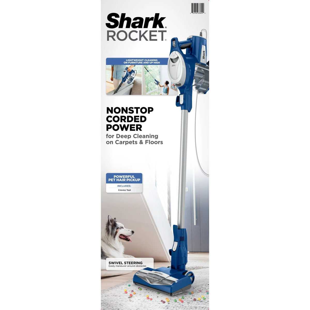Shark Rocket Ultra-Light Corded Stick Vacuum Cleaner, Blue - HV200