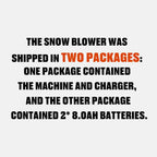 SENIX Cordless Snow Blower 60V 21 in Steel Auger Heated Handle - 3500W